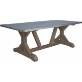 Bossa Nova Dining Table in Salvaged, Recycled & Reclaimed Pine Base w/ Zinc Top